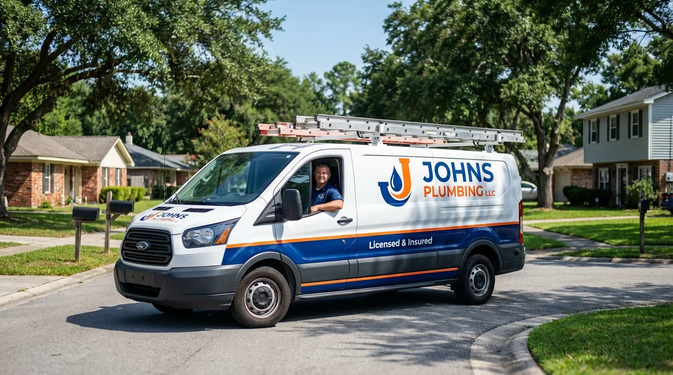 Johns Plumbing LLC service van in White Sulphur Springs, MT